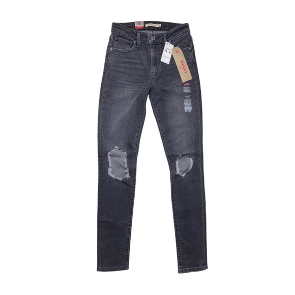 NWT Levi’s 721 High-Rise Skinny Distressed Black Jeans Size 26 x 32 - Picture 7 of 7